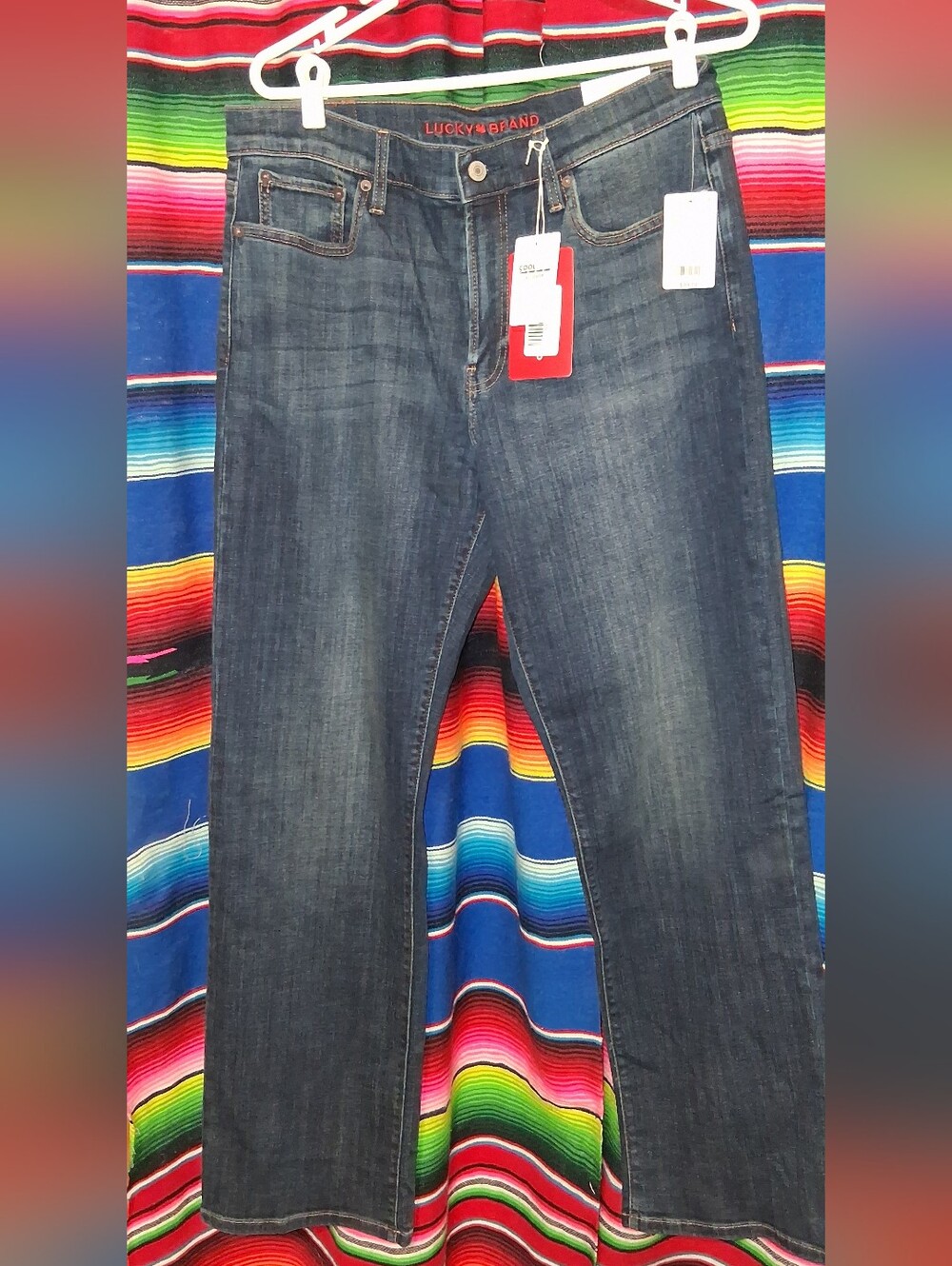 NWT Lucky Brand Men's Relaxed Jeans - Dark Blue Wash With COOLMAX 32x32